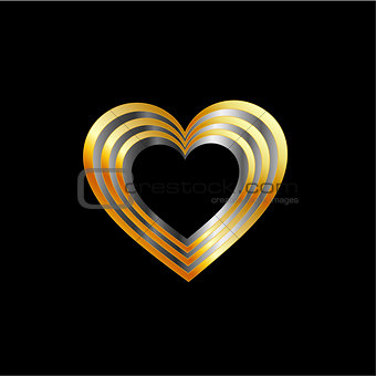 gold and silver hearts