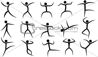 vector stylized dancing figurines