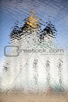 Church of gold reflection ripples
