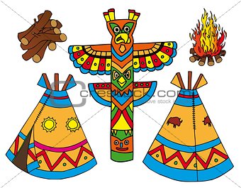 Indians tepees collection