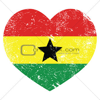 Ghana retro heart shaped flag