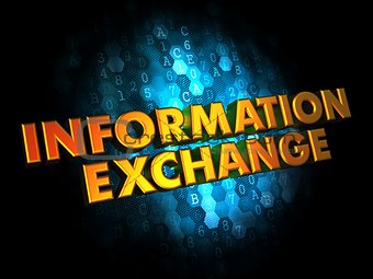 Information Exchange - Gold 3D Words.