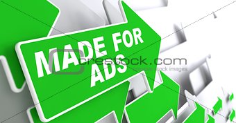 Made for Ads on Green Direction Arrow Sign.
