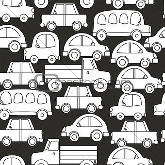Seamless background of cars vector illustration cut