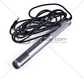 gray condenser microphone with cable
