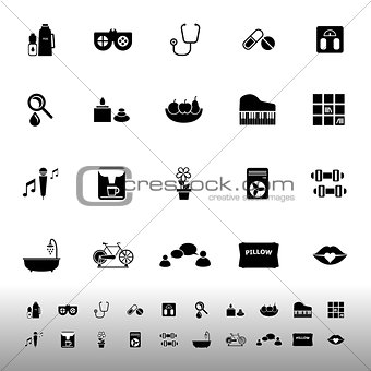 Wellness icons on white background