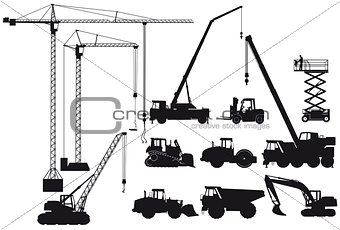 Earth-moving machinery and crane