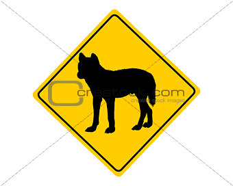 Dingo warning sign