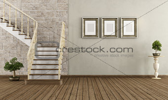 Vintage room with vintage staircase