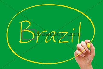 Brazil Handwriting Yellow Marker