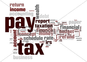 Pay tax word cloud