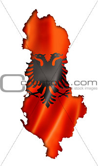 Albanian flag map