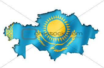 Kazakhstan flag map