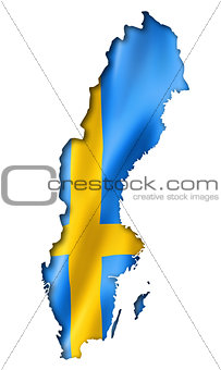 Swedish flag map