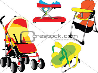 Baby equipment collection - vector
