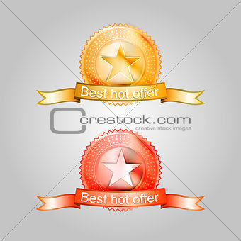 Illustration of badges for the best offer