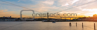 Panorama of Angus L. Macdonald Bridge at sunset