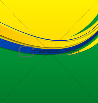 Abstract wavy background in Brazilian colors