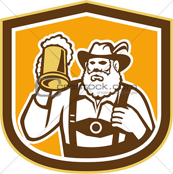 Bavarian Beer Drinker Mug Shield Retro