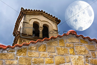 Old Byzantine Church with Moon