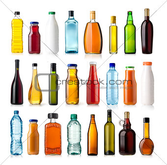 set of various bottles 