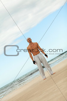 man is jumping sport karate martial arts fight kick