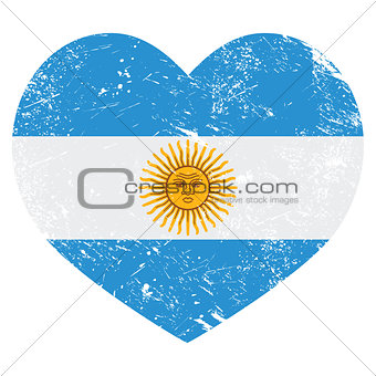 Argentina retro heart shaped flag