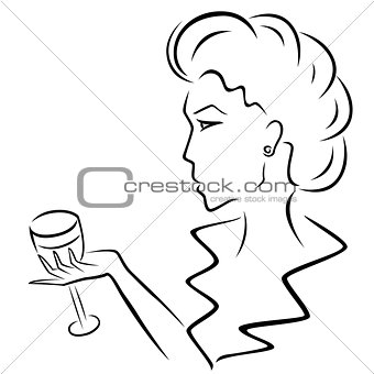 Beautiful woman with a wineglass in hand