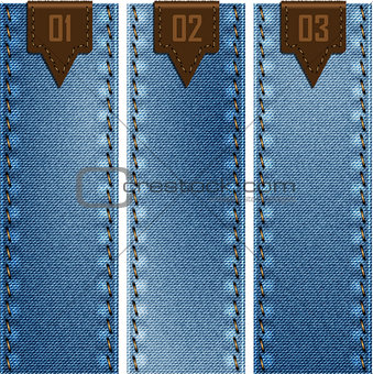 jean fabric and banner