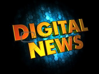 Digital News - Gold 3D Words.