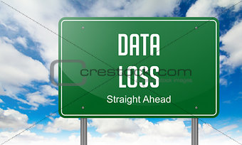 Data Loss on Green Highway Signpost.