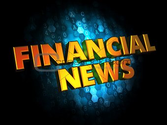 Financial News - Gold 3D Words.