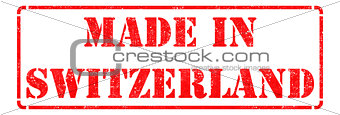 Made in Switzerland - Red Rubber Stamp.