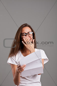 girl touched by something she read