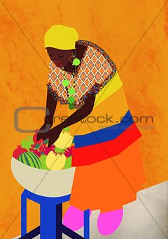 A woman and a bowl of fruit
