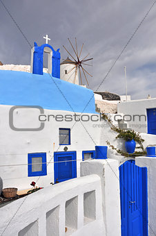 classical greek architecture - blue and white