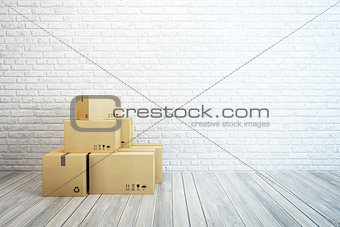moving boxes at a new home