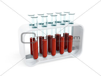 test tubes with blood samples
