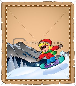 Parchment with winter sport theme 2