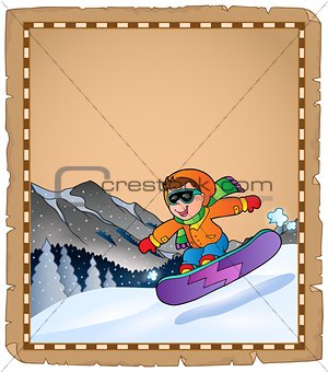 Parchment with winter sport theme 3