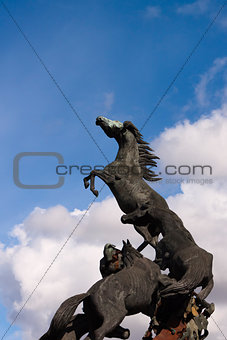 Horses sculpture in Spain Square in Vigo