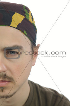 Caucasian Man half face