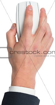 Hand using a white mouse