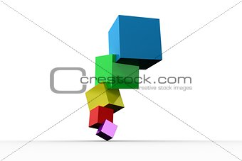 Pile of 3d colourful cubes