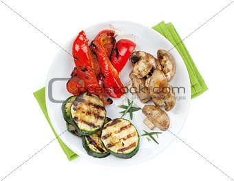 Grilled vegetables on plate