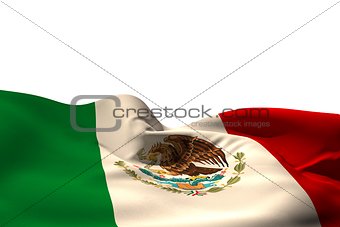 Digitally generated mexico flag rippling
