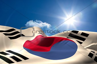 Digitally generated japan flag rippling
