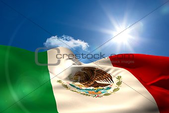 Digitally generated mexico flag rippling