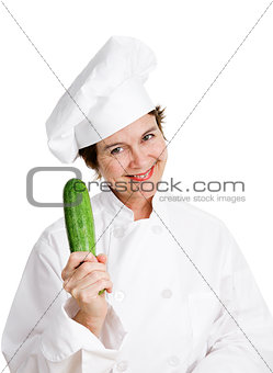 Chef Holding Zucchini