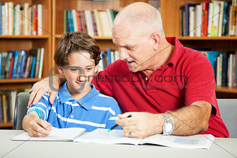 Library - Student and Father